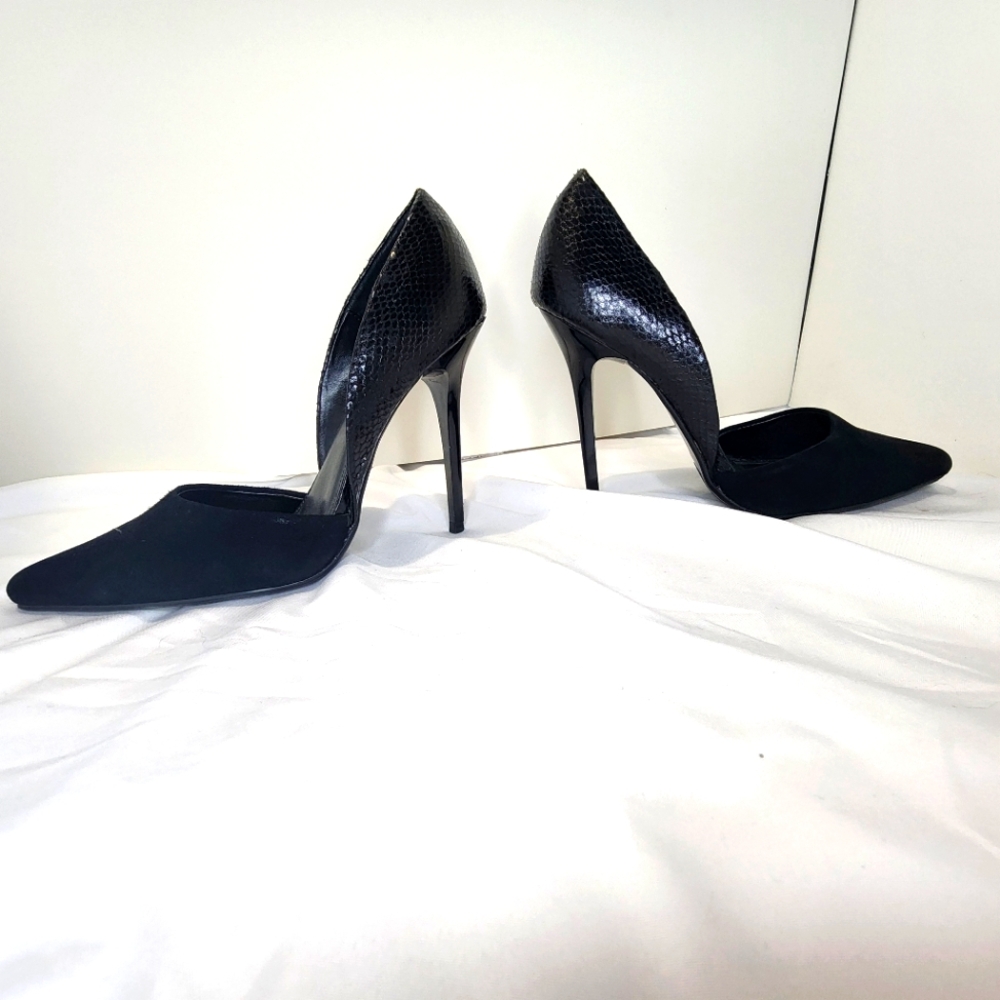 Steve Madden VALKO Sexy Stiletto Black Pump SZ 8 Women's
